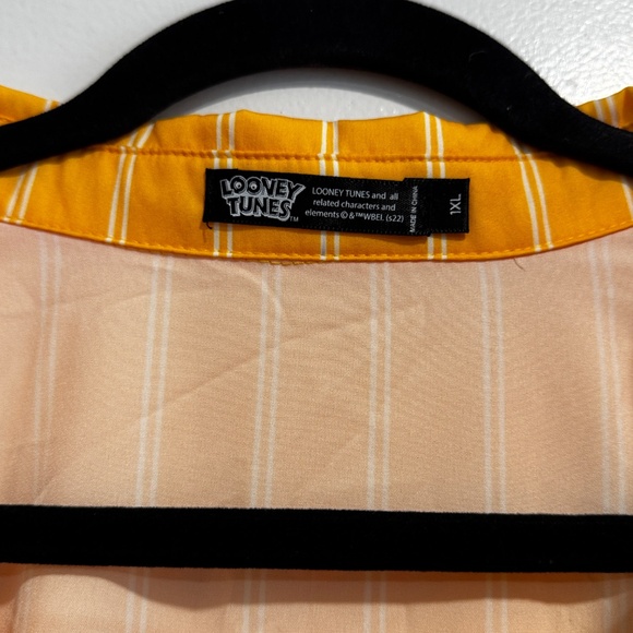 Looney Tunes Bugs Bunny Yellow Striped Shirt Dress 1X - Picture 3 of 6